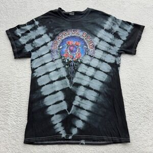 Grateful Dead Tie Dye Graphic T-Shirt Mens Black Grey Roses Steal Your Face